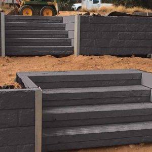 concrete sleeper retaining wall mclaren concrete steps
